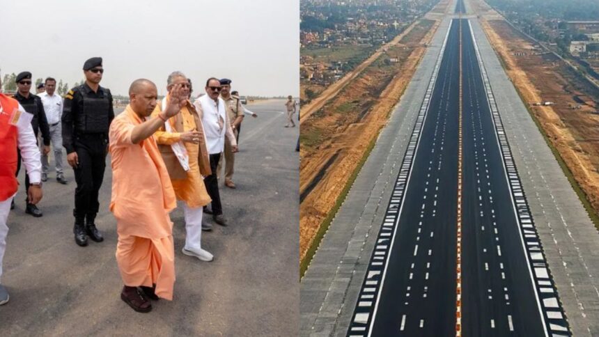 Ganga Expressway: गंगा एक्सप्रेसवे पर देश की पहली नाइट लैंडिंग हवाई पट्टी का CM योगी ने किया निरीक्षण