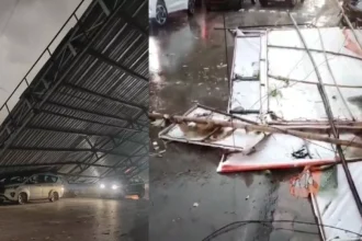 रायपुर में बारिश और तूफान ने मचाई तबाही: शेड गिरा, पंडाल ढहा, तहस-नहस, देखें वीडियो...