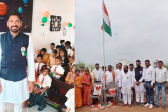 पार्षद डोमन यादव ने किया ध्वजारोहण, नागरिकों को स्वतंत्रता दिवस की शुभकामनाएं दी