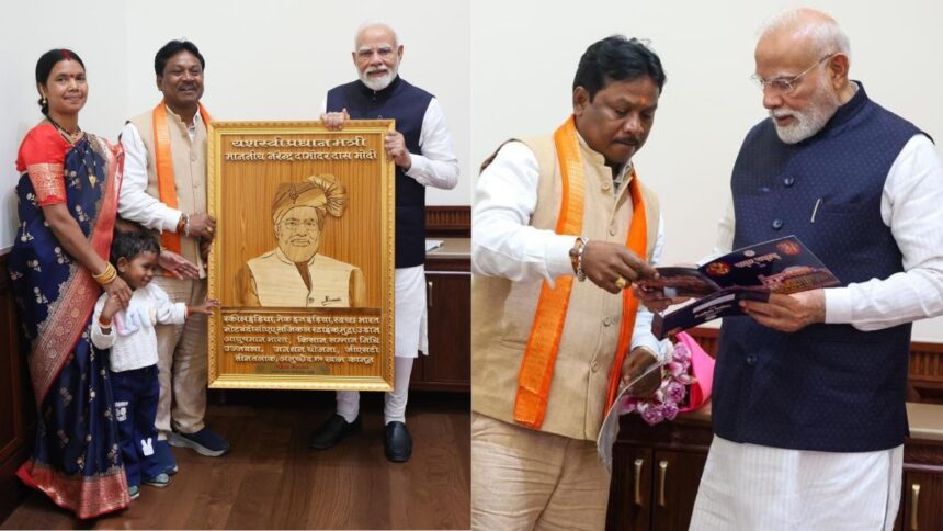 CG : सांसद महेश कश्यप ने पीएम मोदी को दिया बस्तर दशहरा का न्योता, स्मृति चिन्ह भेंट कर जताया आभार