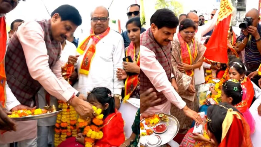 MP : उज्जैन में नवरात्रि के पावन अवसर पर 121 स्थानों पर सीएम डॉ. मोहन ने 25 हजार कन्याओं का पूजन और भोजन कराया