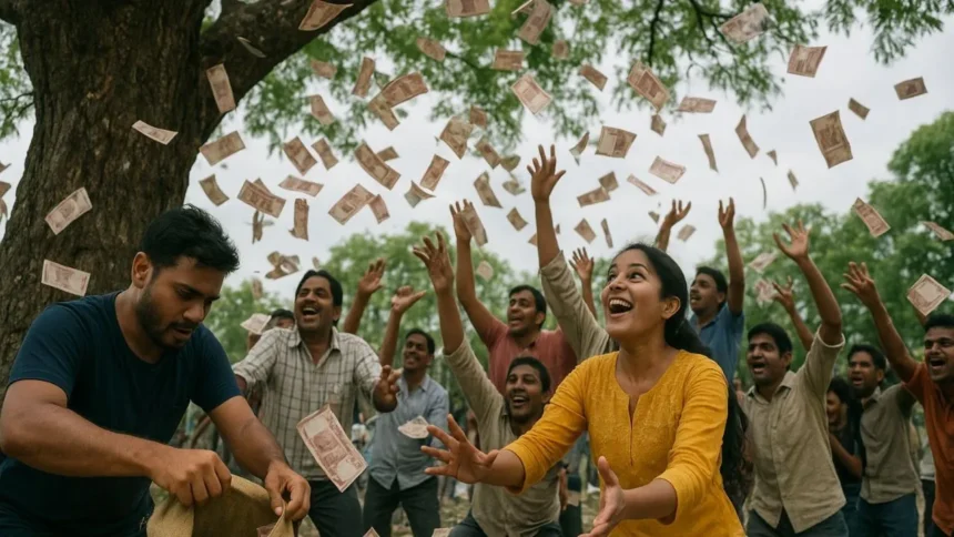 Viral News : पेड़ से अचानक बरसने लगे नोट, लूटने के लिए दौड़ पड़े लोग- Viral Video