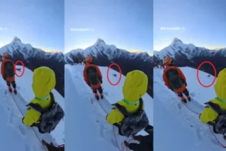यमराज बनी सेल्फी: नामा पीक पर चोटी चढ़कर फोटो लेते वक्त फिसला पैर, 650 फीट खाई में गिरा चीनी पर्वतारोही - Viral Video