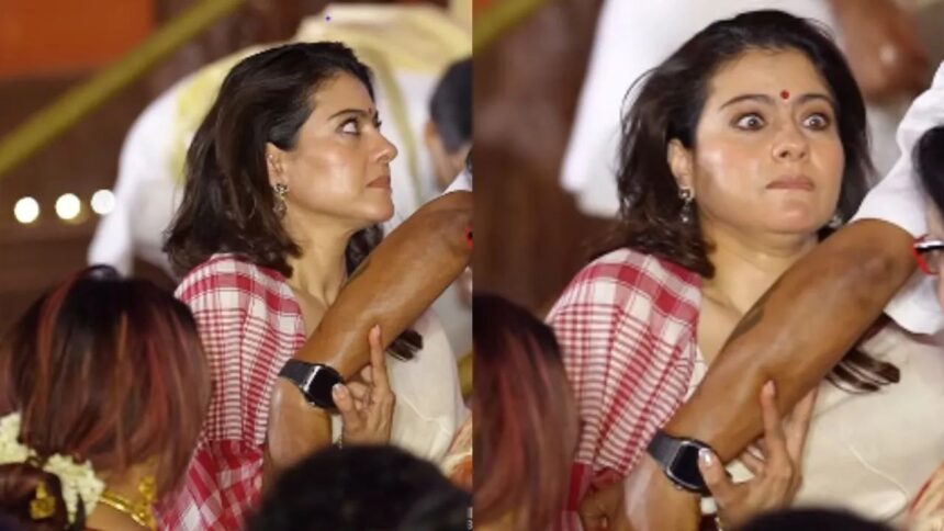 Kajol Video: दुर्गा पंडाल में अचानक एक शख्स ने काजोल को खींचा, फिर क्या हुआ, देखें Viral Video