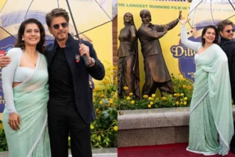 DDLJ 30 Years: DDLJ के 30 साल पूरे, Shah Rukh-Kajol ने London के लीसेस्टर स्क्वायर में Raj-Simran के ब्रॉन्ज स्टैच्यू का किया अनावरण