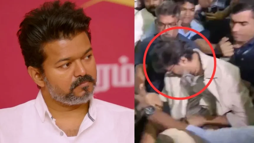 Chennai Airport पर पलभर के लिए मची अफरा-तफरी, फैंस की भीड़ में गिरे Thalapathy Vijay, Video Viral