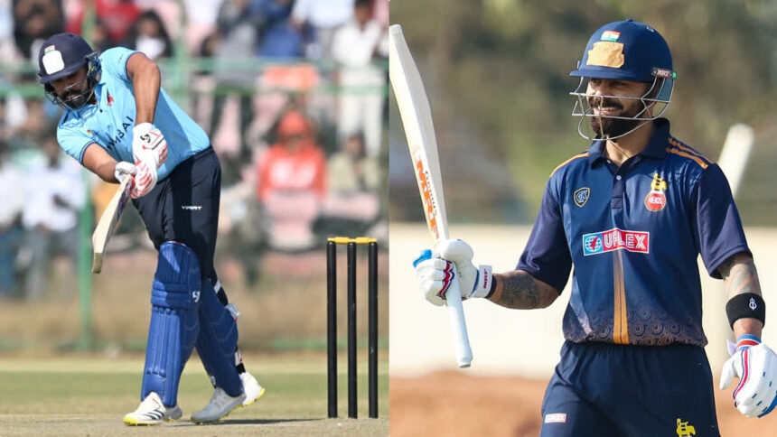 Vijay Hazare Trophy 2025-26 में लगातार दूसरे शतक से चूके Virat Kohli, Rohit Sharma जीरो पर आउट