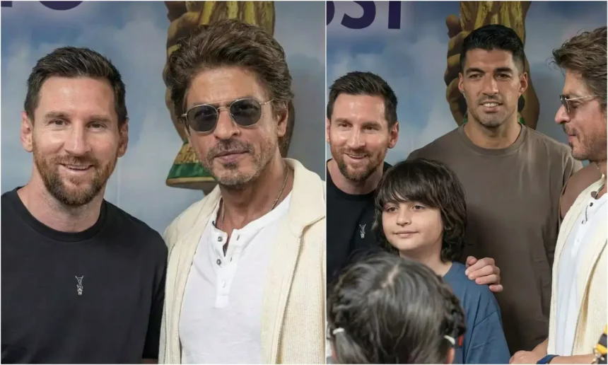 Shah Rukh Khan Meets Lionel Messi: लियोनेल मेसी से मिले शाहरुख खान, साथ में दिखे बेटे अबराम; VIDEO VIRAL