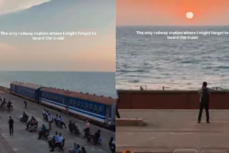 Railway Station Sea View : समंदर किनारे बना रेलवे स्टेशन बना सोशल मीडिया सेंसेशन, यात्रियों ने कहा- मंजिल से ज्यादा सफर खूबसूरत - Viral Video