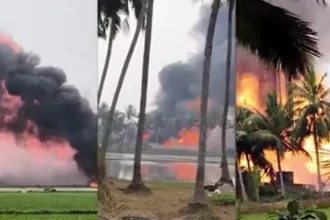 ONGC Pipeline leaks in Andhra Pradesh: आंध्र प्रदेश में ONGC पाइपलाइन लीक, भीषण आग से मची अफरा-तफरी; कई गांव खाली कराए गए