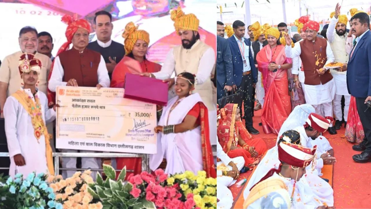 Raipur : बौद्ध रीति से गूंजा वैवाहिक संस्कार, 6 नवदंपत्तियों ने मुख्यमंत्री के सान्निध्य में थामा जीवनभर का साथ