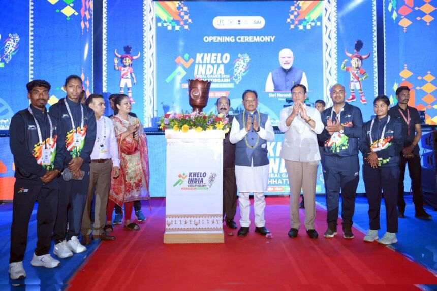 CG : केंद्रीय युवा एवं खेल मंत्री डॉ. मनसुख मांडविया ने खेलो इंडिया नेशनल ट्राइबल गेम्स 2026 का किया उद्घाटन, CM साय बोले- छत्तीसगढ़ में खेल प्रतिभाओं की कोई कमी नहीं
