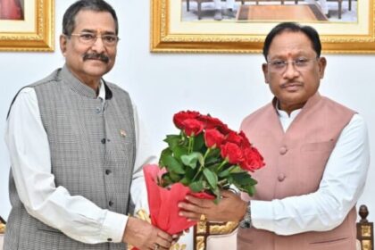 CG : मुख्यमंत्री विष्णु देव साय से छत्तीसगढ़ राज्य पुलिस जवाबदेही प्राधिकरण के नव पदस्थ सदस्य राजीव श्रीवास्तव ने की सौजन्य भेंट