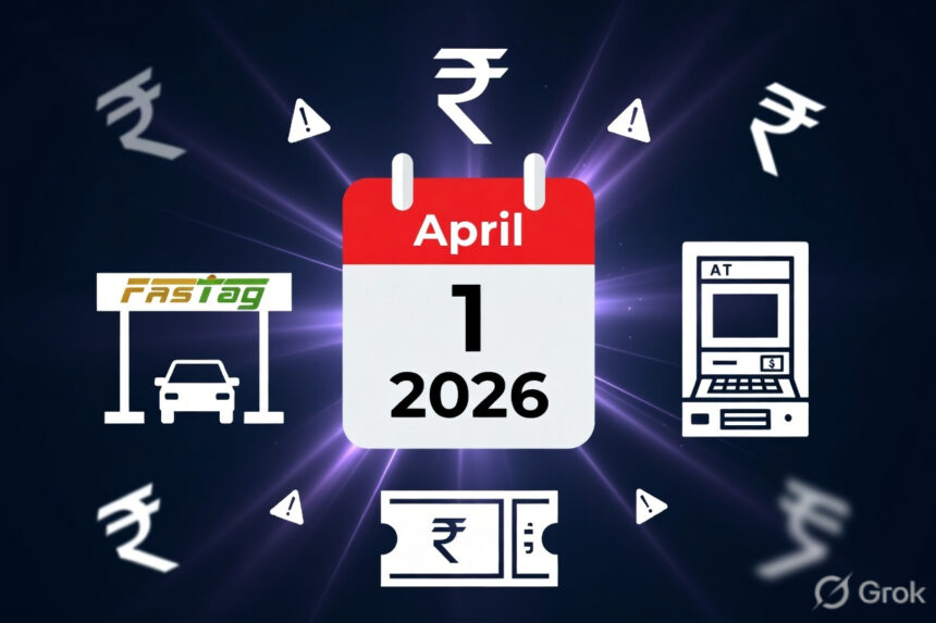 New Rules From April 2026:  1 अप्रैल से बड़े बदलाव, ATM से पैसा निकालना होगा महंगा, ट्रेन टिकट और फास्टैग के नियम भी होंगे सख्त, जानें क्या होगा आपके जेब पर असर