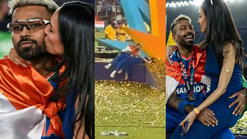 T20 World Cup 2026 जीतने के बाद Mahika Sharma के साथ स्टेज पर लेट गए Hardik Pandya, रोमांटिक पल का Video Viral