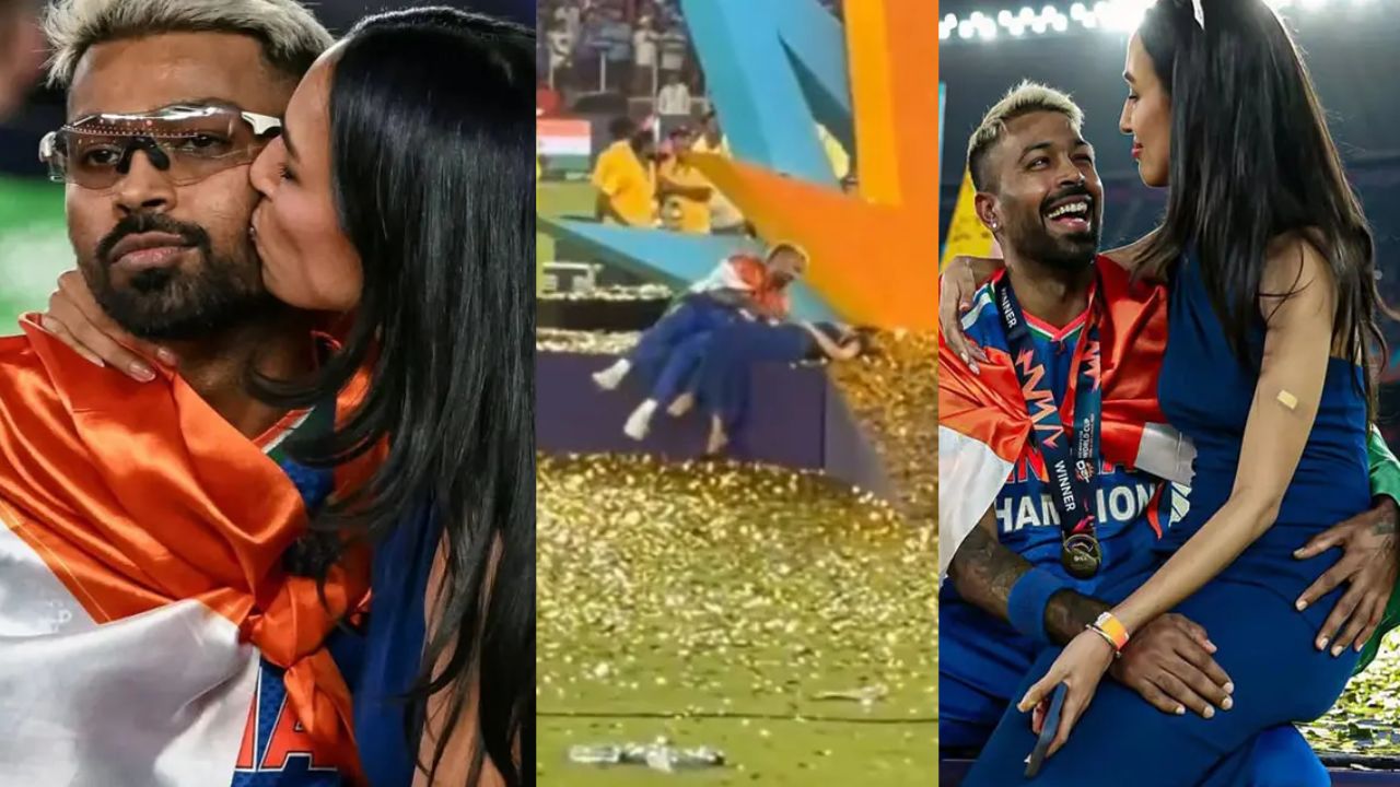 T20 World Cup 2026 जीतने के बाद Mahika Sharma के साथ स्टेज पर लेट गए Hardik Pandya, रोमांटिक पल का Video Viral