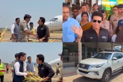 Sachin Tendulkar in CG Jagdalpur : परिवार के साथ जगदलपुर पहुंचे सचिन तेंदुलकर, एयरपोर्ट पर हुआ भव्य स्वागत, देखें VIDEO