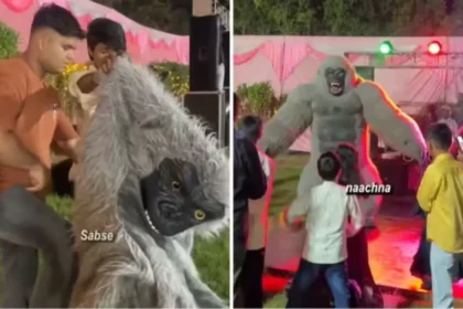 Viral News : गोरिल्ला कॉस्ट्यूम पहनकर पार्टी में एंटरटेनमेंट, कुछ घंटों में कमाए ₹5000! अनोखा बिजनेस आइडिया Video Viral