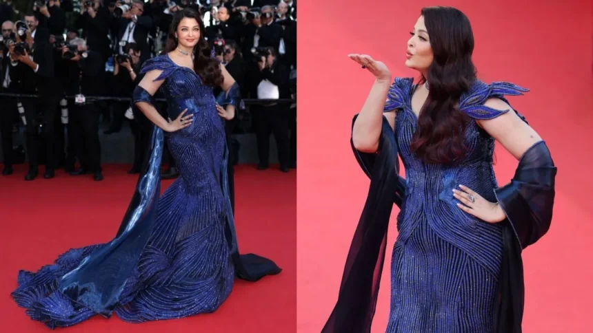 Aishwarya Rai का Cannes 2026 में Blue Shimmery Gown लुक, Red Carpet पर बिखेरा रॉयल अंदाज, फैंस हुए दीवाने