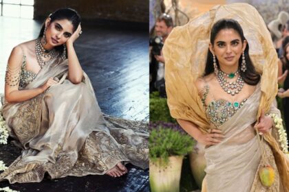 Met Gala 2026 में Isha Ambani का जलवा, gold के धागों की साड़ी, 1800 कैरेट diamond blouse ने खींचा ध्यान