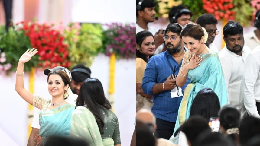 Vijay Thalapathy के शपथ ग्रहण में पहुंचीं Trisha Krishnan, Stylish Look ने खींचा सबका ध्यान; Social Media पर फोटो Viral