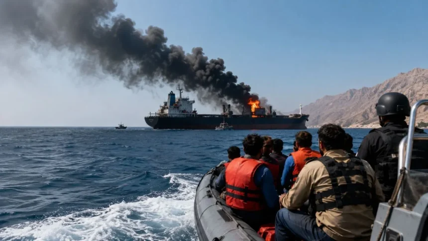 Hormuz Ship Attack: होर्मुज जलडमरूमध्य में भारतीय नाविकों के जहाज पर हमला, 10 ने समुद्र में कूदकर बचाई जान; एक की तलाश जारी
